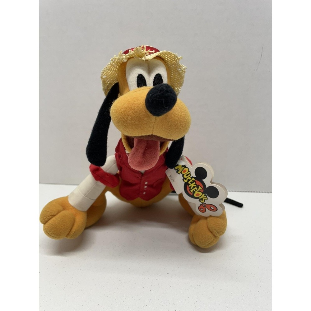 Pluto Barbershop Quartet plush stuffed animal toy Mouseketoys tags - AS-IS stain